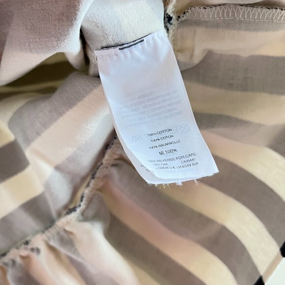 J. Crew F8928 Asymmetrical Navy Ivory Striped Ruffle Peplum Top Women's Size XS - Picture 6 of 8